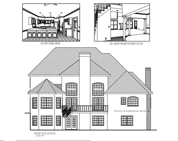 Rear Elevation image of The Folsom House Plan